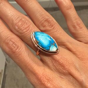 Turquoise Marquise Stone copper ring